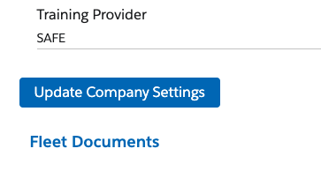 Admin Company Settings