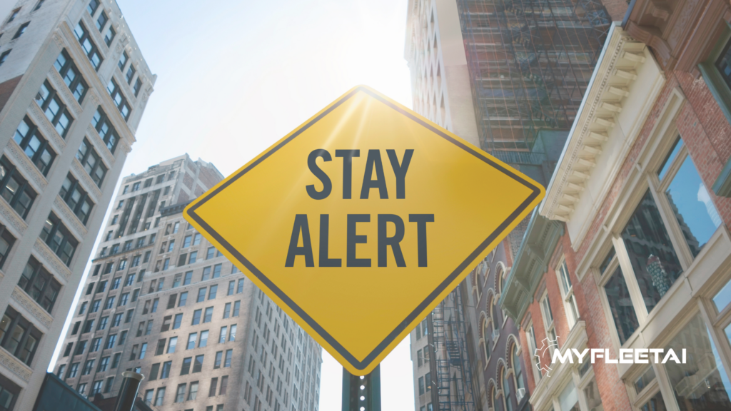 stay alert road sign